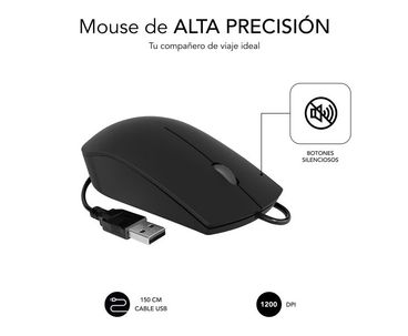 RATON OPTICO BUSINESS SILENCIOSO WIRED NEGRO SUBBLIM